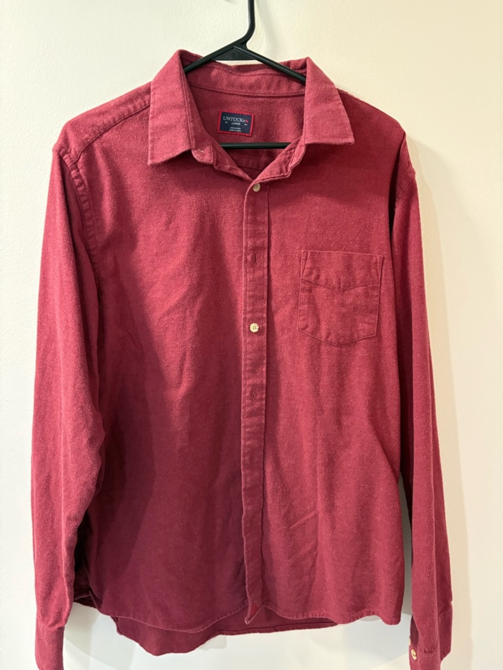 UNTUCKit Men's Button-Down Shirt in Burgundy Red